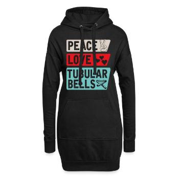 Peace Love Tubular Bells Joueurs - Sweat-shirt à capuche long Femme - noir - Devant