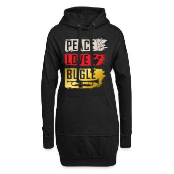Peace Love Bugle Drumline Music Bugle - Hoodie Dress - black - Front
