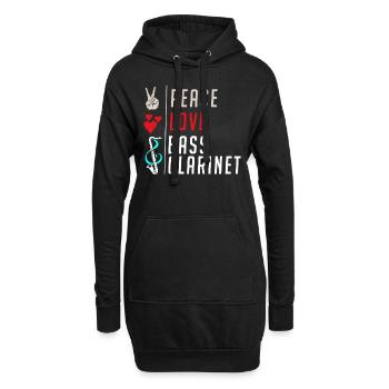 Peace Love Clarinette Basse Clarinette - Sweat-shirt à capuche long Femme - noir - Devant
