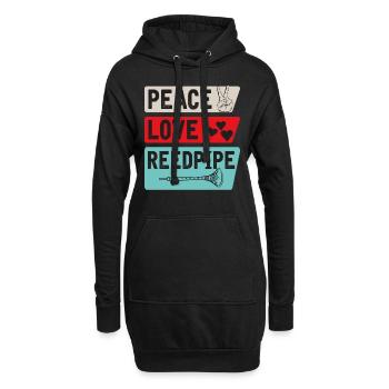 Peace Love Reed Pipe Lecteurs de musique - Sweat-shirt à capuche long Femme - noir - Devant