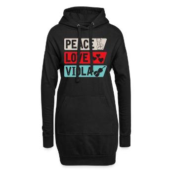 Peace Love Viola Guitar Viola Players - Hoodie-Kleid - Schwarz - Vorne
