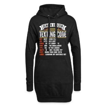 Lustiges Senioren-SMS-Code-Geschenk für - Hoodie-Kleid - Schwarz - Vorne