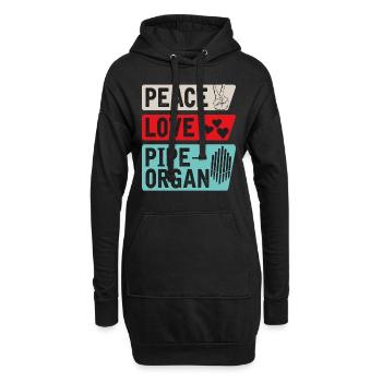 Peace Love Pipeorgan Music Instrument - Hoodie-Kleid - Schwarz - Vorne