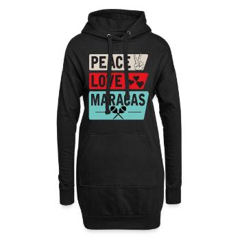 Peace Love Maracas Music Instrument - Hoodie-Kleid - Schwarz - Vorne