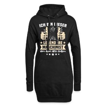 Maschinist Maschinenführer Feuerwehrmann - Hoodie-Kleid - Schwarz - Vorne