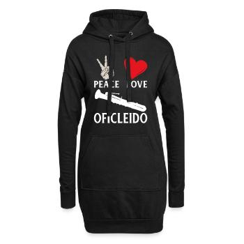 Peace Love Oficleido Music Instrument - Hoodie-Kleid - Schwarz - Vorne