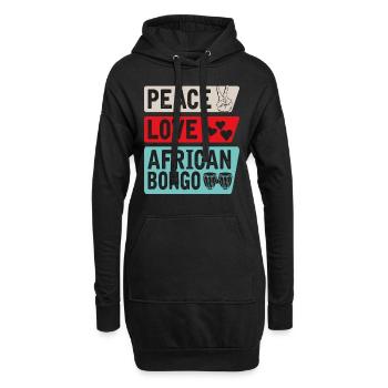 Peace Love African Bongo Musical - Sweat-shirt à capuche long Femme - noir - Devant