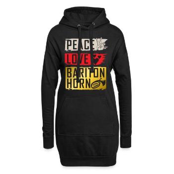 Peace Love Baritone Horn Marching Band - Sweat-shirt à capuche long Femme - noir - Devant