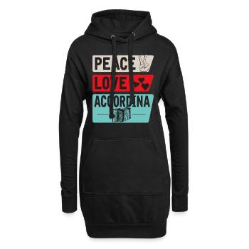 Paix Amour Accordina - Sweat-shirt à capuche long Femme - noir - Devant