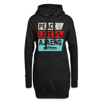 Paix Amour Ajaeng - Sweat-shirt à capuche long Femme - noir - Devant