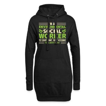 Environmental Social Worker Job Environmentalist - Hoodie-Kleid - Schwarz - Vorne