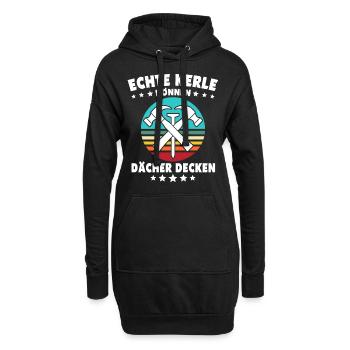 Dachdecker Dächer Decken Dachdecken - Hoodie-Kleid - Schwarz - Vorne