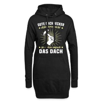 Dachdecker Dächer Decken Dachdecken - Hoodie-Kleid - Schwarz - Vorne