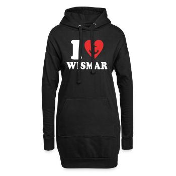 J’aime Wismar Liebe - Sweat-shirt à capuche long Femme - noir - Devant