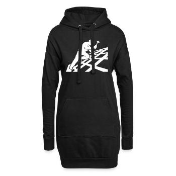 Plafonds de toiture à motif de toiture - Sweat-shirt à capuche long Femme - noir - Devant