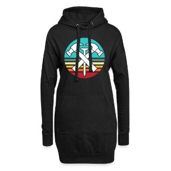 Plafonds de toiture à motif de toiture - Sweat-shirt à capuche long Femme - noir - Devant