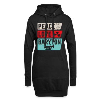 Peace Love Baryton Drôle Baryton Joueur - Sweat-shirt à capuche long Femme - noir - Devant