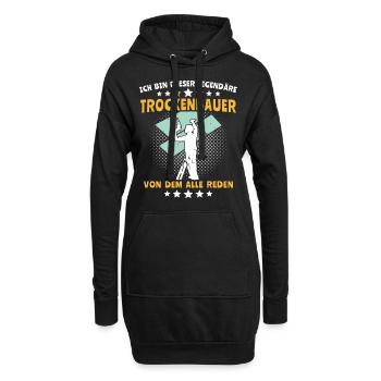 Trockenbauer Trockenbaumonteur Trockenbau - Hoodie-Kleid - Schwarz - Vorne