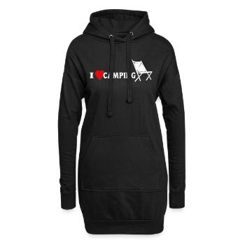 Camping Campingplatz Campen - Sweat-shirt à capuche long Femme - noir - Devant