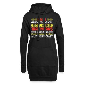 Travailleur social gérontologique Emploi Gérontologie - Sweat-shirt à capuche long Femme - noir - Devant