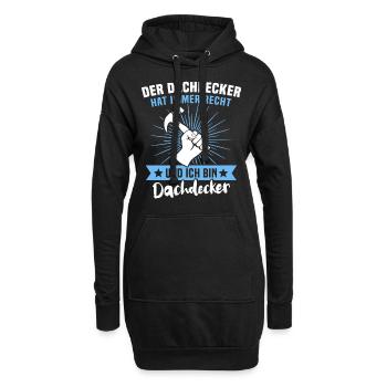 Dachdecker Beruf Dachdecken - Hoodie-Kleid - Schwarz - Vorne