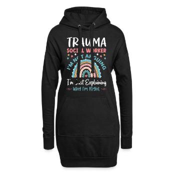 Trauma Travailleur social Profession Emploi Santé mentale - Sweat-shirt à capuche long Femme - noir - Devant