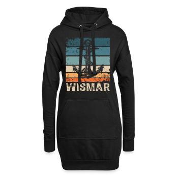 Wismar Ostsee Wismarer Urlaub - Hoodie-Kleid - Schwarz - Vorne