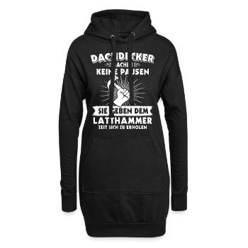 Dachdecker Dachdecken - Hoodie-Kleid - Schwarz - Vorne