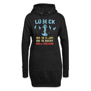 Lübeck Ostsee Lübecker Sprüche - Hoodie-Kleid - Schwarz - Vorne