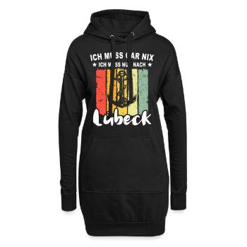 Lübeck Ostsee Lübecker Sprüche - Hoodie-Kleid - Schwarz - Vorne