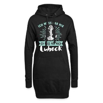 Lübeck Ostsee Lübecker Sprüche - Hoodie-Kleid - Schwarz - Vorne