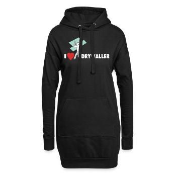 I Love Trockenbau Liebe Trockenbauer - Hoodie-Kleid - Schwarz - Vorne