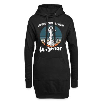 Wismar Ostsee Wismarer Urlaub - Hoodie-Kleid - Schwarz - Vorne