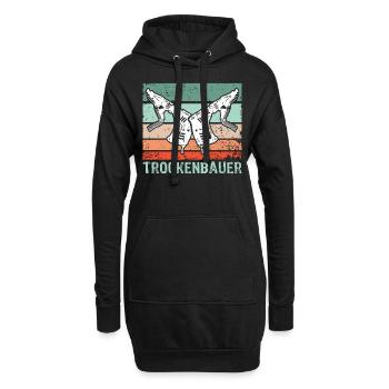 Trockenbauer Trockenbaumonteur Trockenbau - Hoodie-Kleid - Schwarz - Vorne