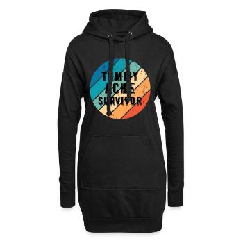 Tummy Ache Survivor Vintage Coucher de soleil - Sweat-shirt à capuche long Femme - noir - Devant