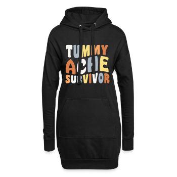 Bauchschmerzen Survivor Zitat - Hoodie-Kleid - Schwarz - Vorne
