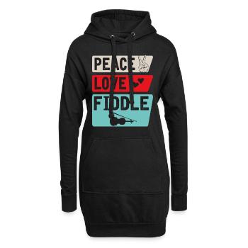 Peace Love Fiddle Musical Instrument - Hoodie-Kleid - Schwarz - Vorne