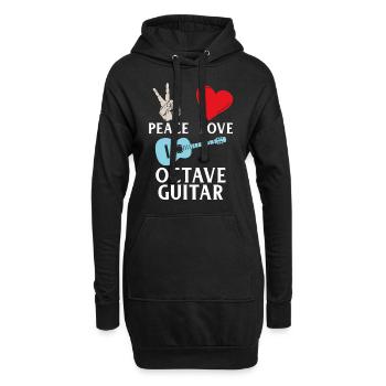 Peace Love Octave Guitar Instrument - Hoodie-Kleid - Schwarz - Vorne