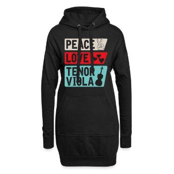 Ténor Alto Instrument de Musique Violoncelle - Sweat-shirt à capuche long Femme - noir - Devant