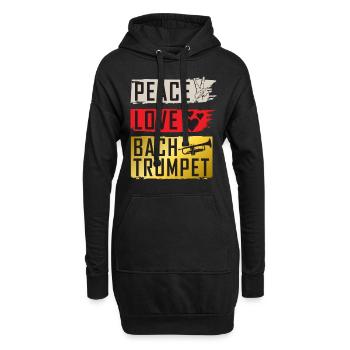 Joueurs d’instruments de musique de trompette bach - Sweat-shirt à capuche long Femme - noir - Devant