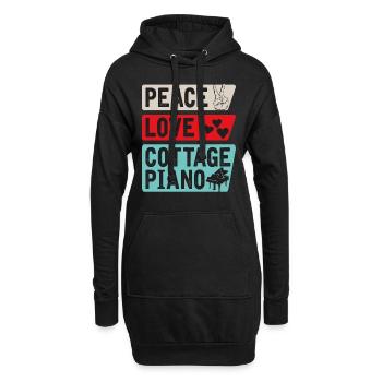 Cottage Piano Instrument Piano Lovers - Hoodie-Kleid - Schwarz - Vorne