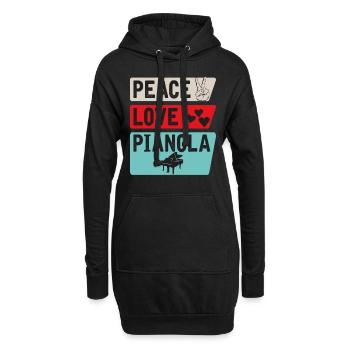 Peace Love Pianola Musical Instrument - Hoodie-Kleid - Schwarz - Vorne