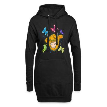 Scottish Highland Cow Cattle Cow Whisperer Farming - Hoodie-Kleid - Schwarz - Vorne