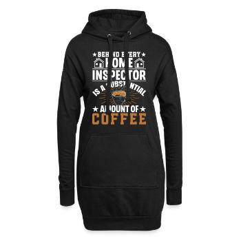 Home Inspector And Coffee Occupation Worker Career - Hoodie-Kleid - Schwarz - Vorne