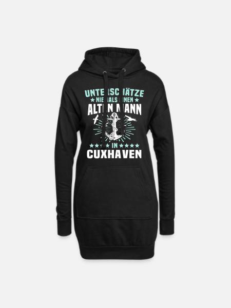 Cuxhaven Souvenir Cuxhavener Nordsee - Hoodie-Kleid - Schwarz