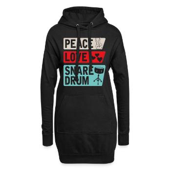 Peace Love Snare Drum Marching Band - Sweat-shirt à capuche long Femme - noir - Devant