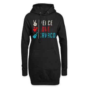 Peace Love Cavaco Guitar Instrument - Hoodie-Kleid - Schwarz - Vorne
