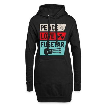 Peace Love Fusetar Guitar Instrument - Hoodie-Kleid - Schwarz - Vorne