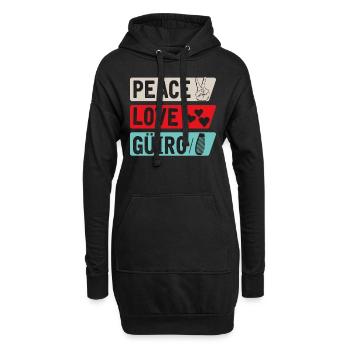Peace Love Güiro Instrument Güiro Joueur - Sweat-shirt à capuche long Femme - noir - Devant