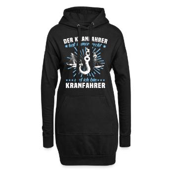 Kranführer Kran Kranfahrer - Hoodie-Kleid - Schwarz - Vorne
